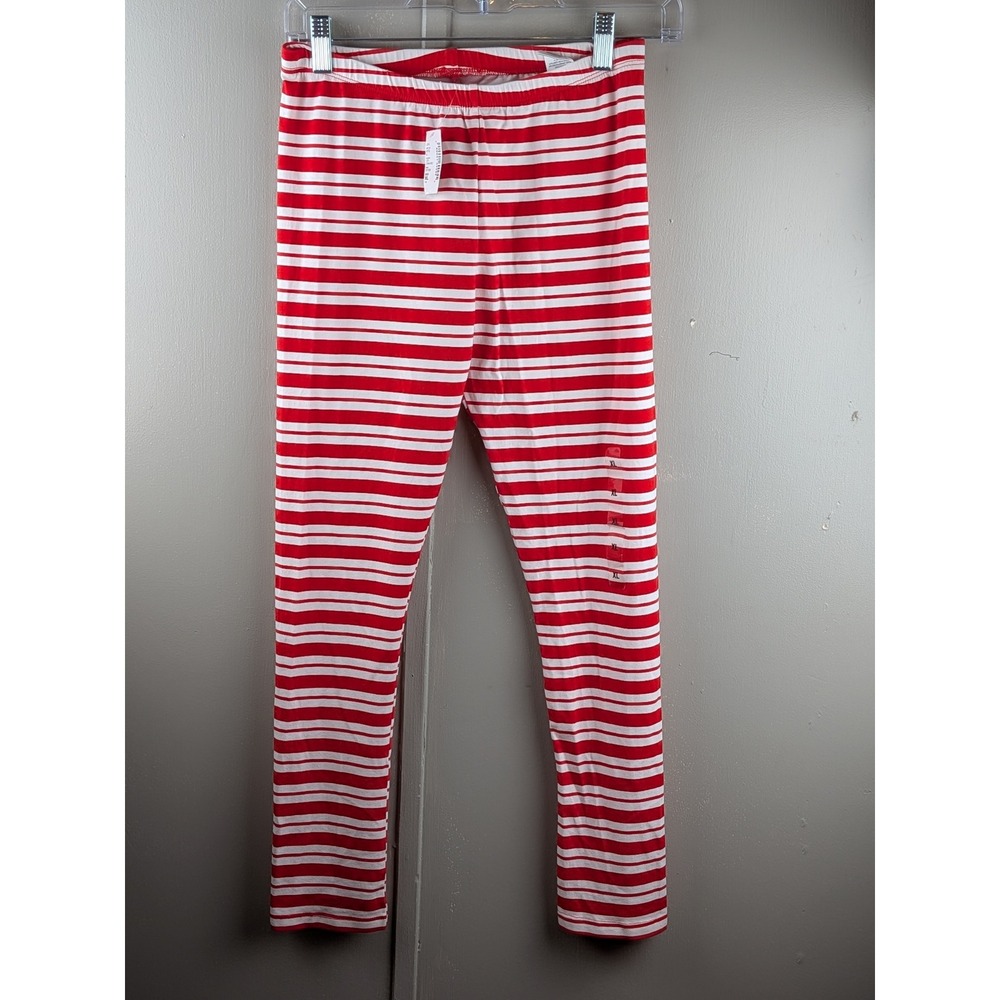 The Childrens Place Girls XL 14 Red White Striped Leggings NWT Holiday Costume